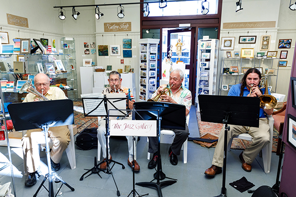 The Jazz Gallery Group performing at the September 2022 Opening Reception Peace Show event; photo by Tammy Blais