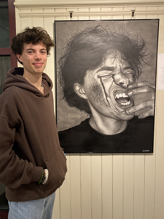 Student artist, Austin Mullins, Westerly High School, March 2023