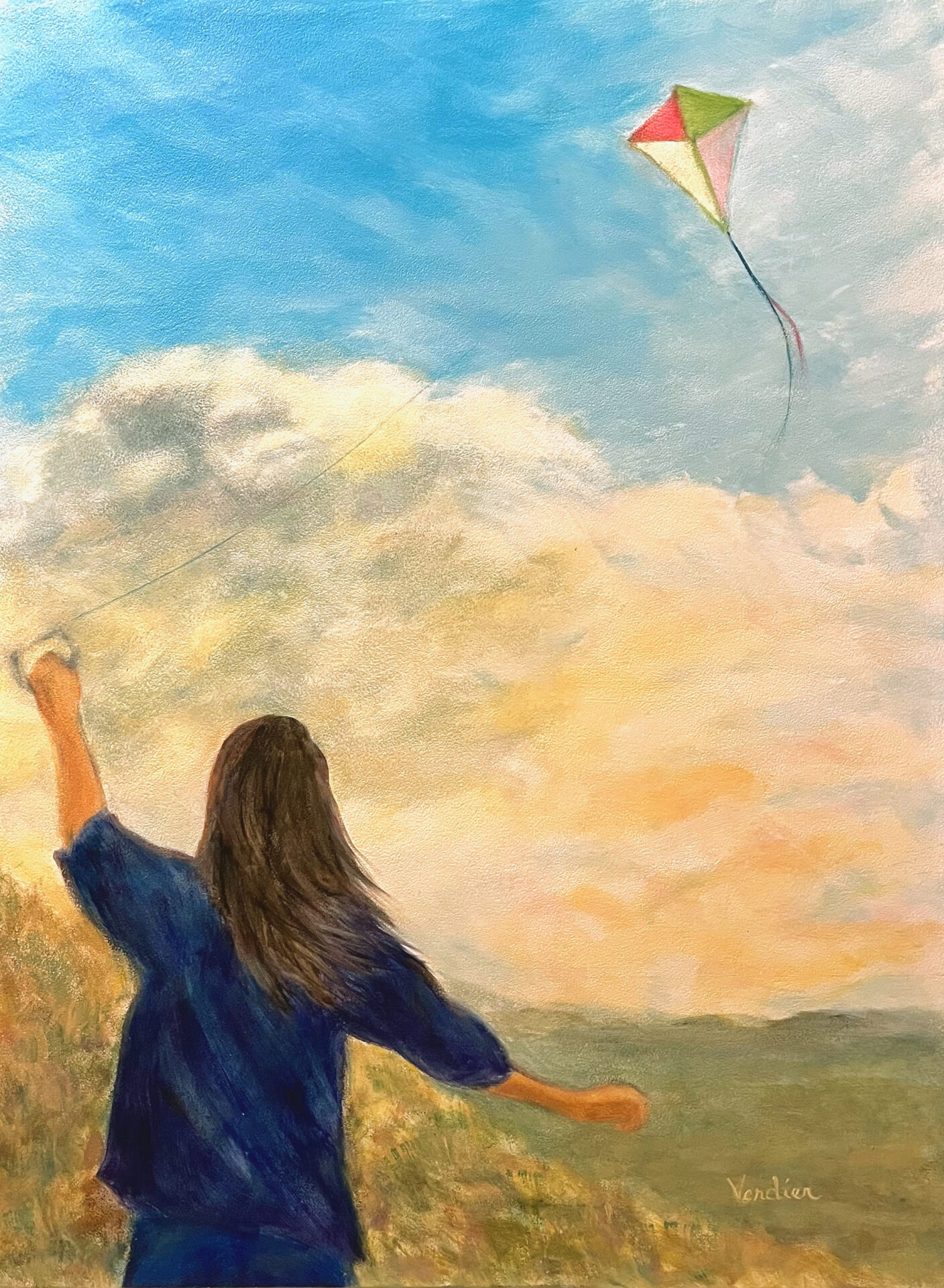 ©M.Verdier, Girl With Kite